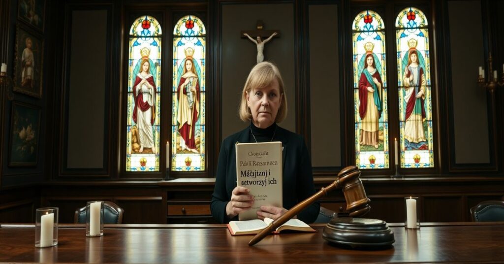 Päivi Räsänen staje przed sądem w Finlandii za książkę 'Mężczyzną i niewiastę stworzył ich', symbolizując prześladowanie wiary przez laickie państwo.